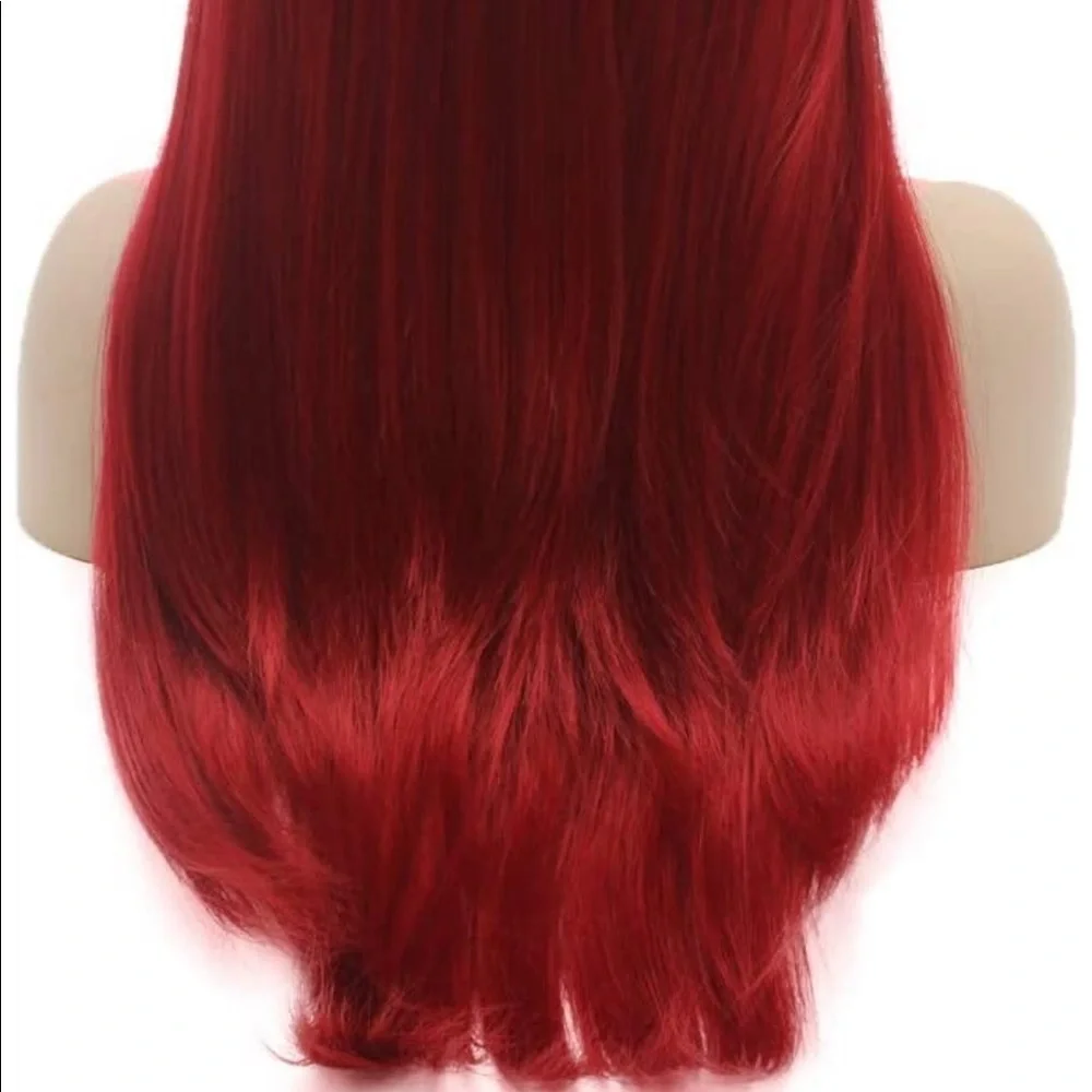 - 22” RED STRAIGHT  LACE FRONT WIG  *NEW*